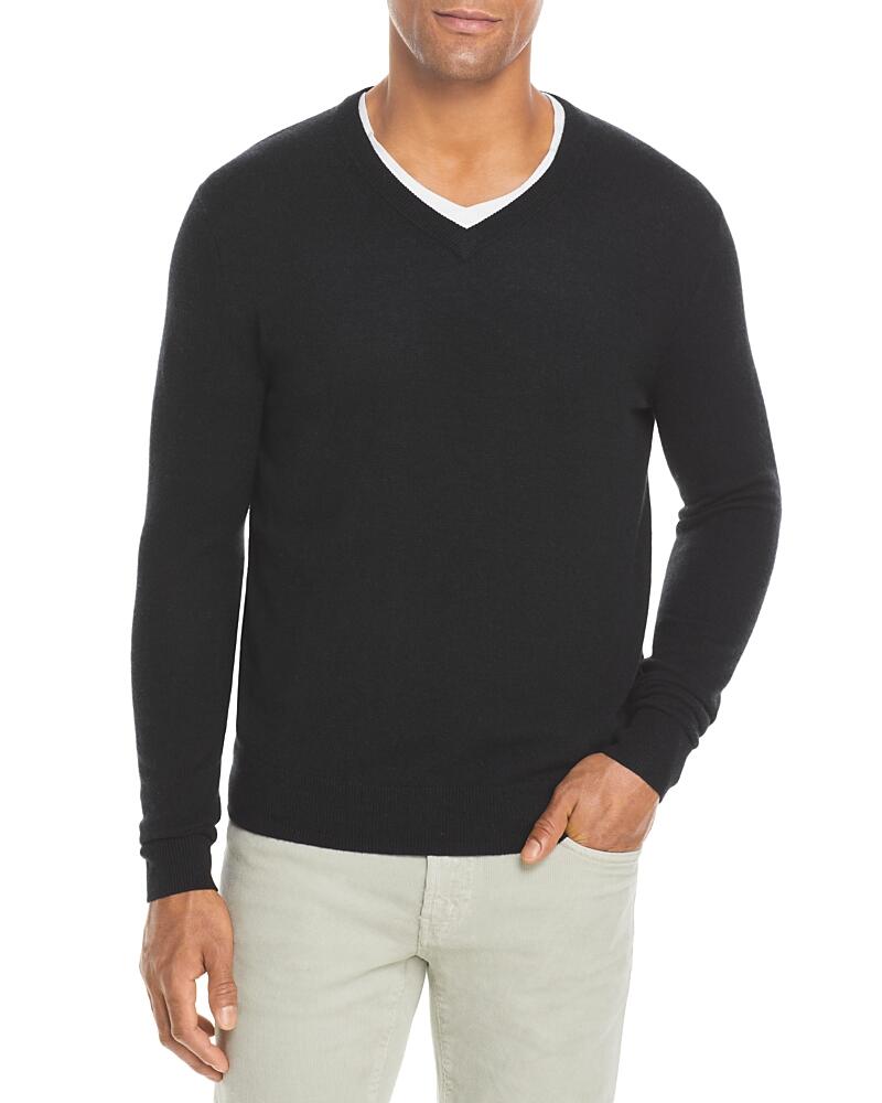 The Men's Store at Bloomingdale's Black Cashmere V-Neck Sweater - Exclusive Cover