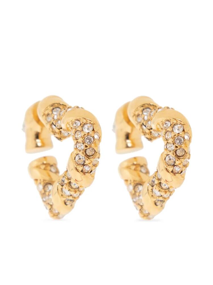 Lanvin Heart crystal-embellished earrings - Gold Cover