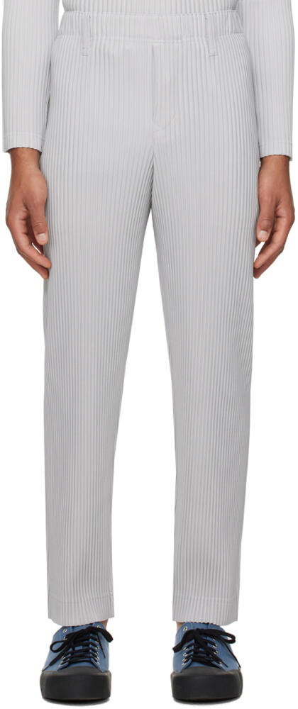 HOMME PLISSÉ ISSEY MIYAKE Gray Basics Trousers Cover