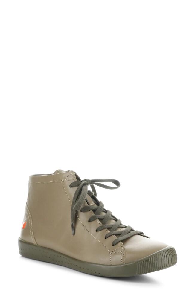 Softinos by Fly London Ibbi Lace-Up Sneaker in 030 Sludge Supple Le Cover