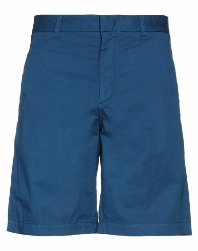 Bikkembergs Man Shorts & Bermuda Shorts Blue Cotton, Linen, Elastane Cover