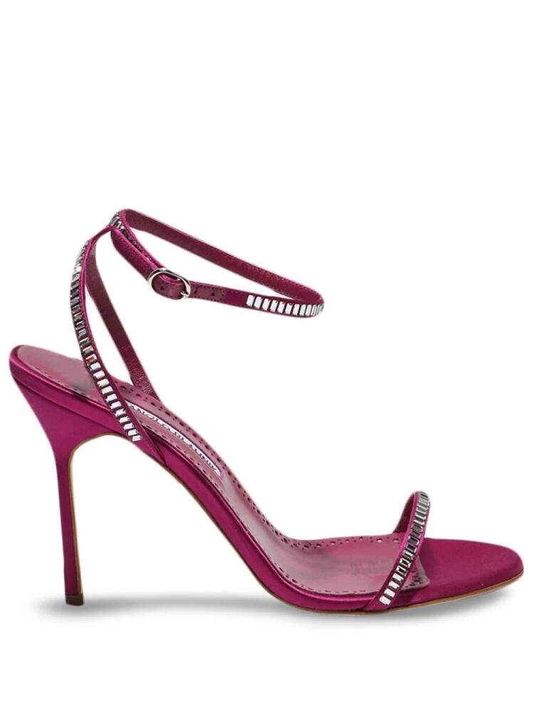 Manolo Blahnik Crinastra 105mm satin strappy sandals - Pink Cover