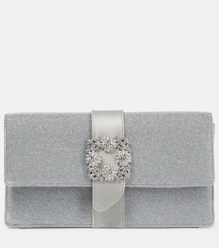 Manolo Blahnik Capri Glitter embellished clutch Cover