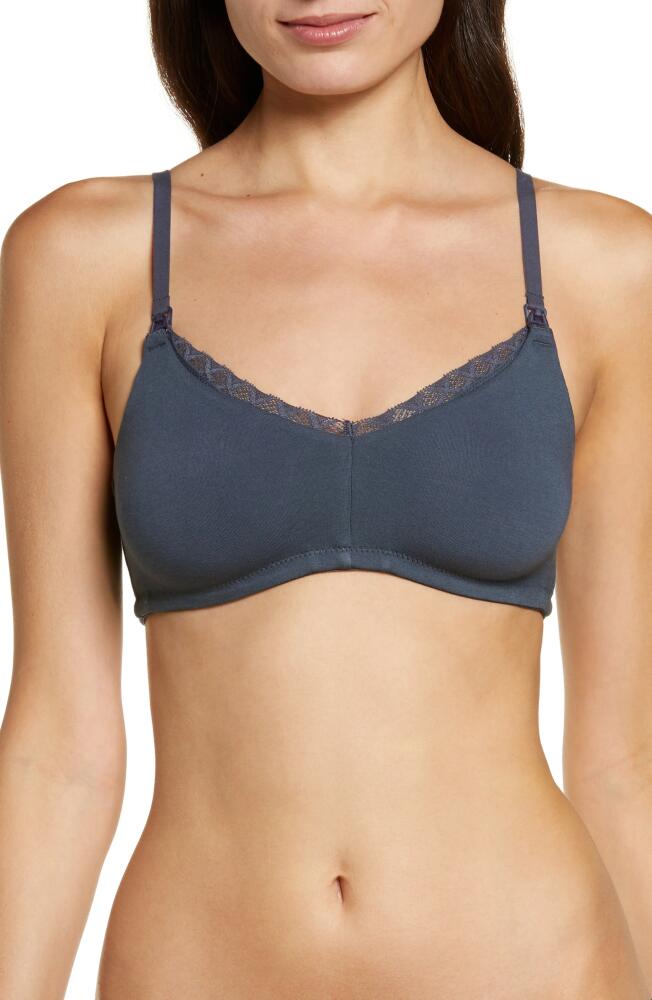 Natori Bliss Wireless Pima Cotton Nursing Bra in Ash Navy Cover