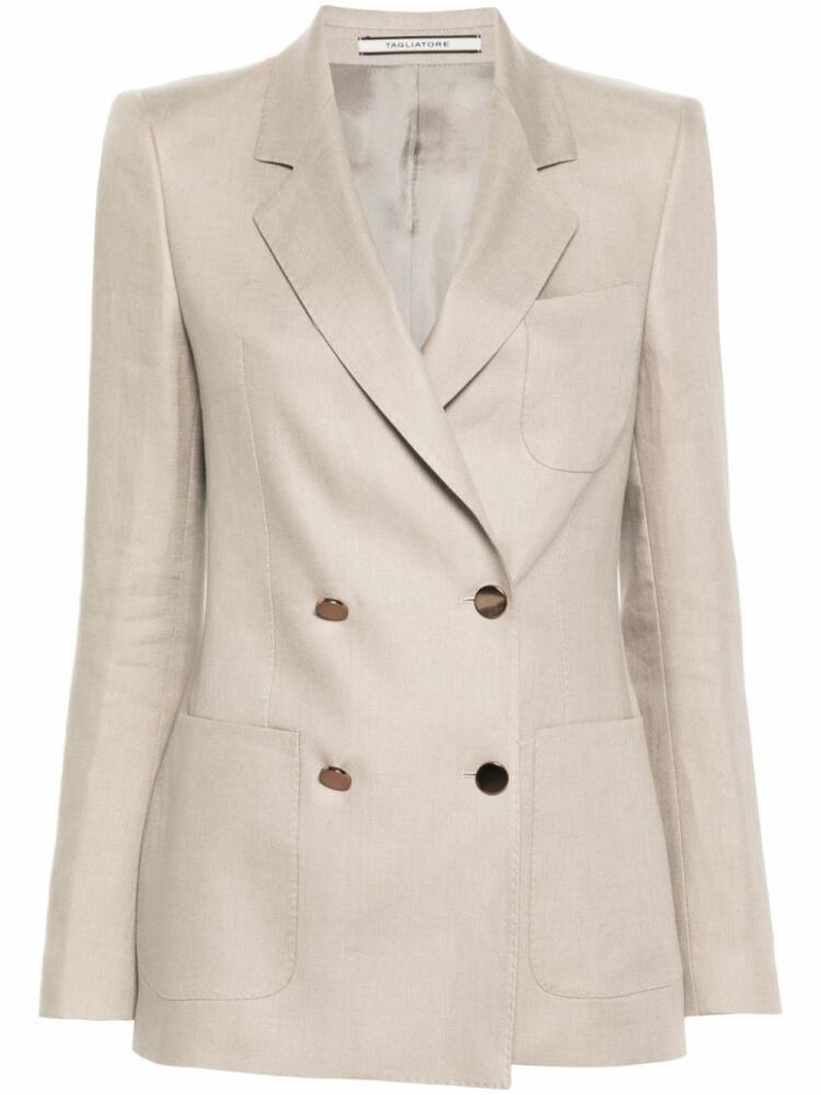 Tagliatore twill linen blazer - Neutrals Cover