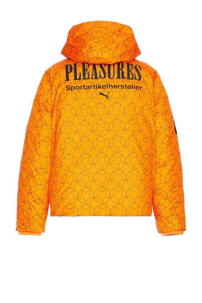 Puma Select X Pleasures Puffer Jacket in Orange Cover