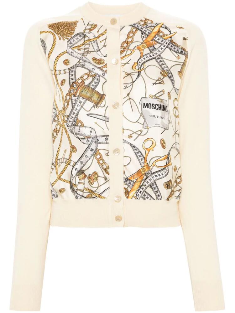 Moschino logo-print cardigan - Neutrals Cover