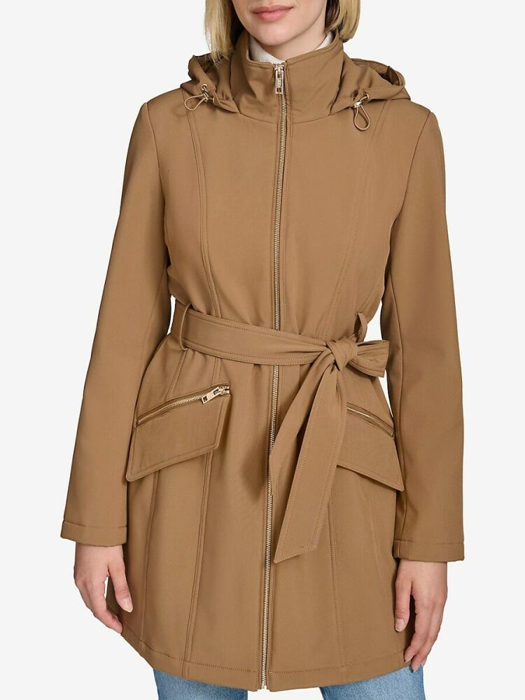 Andrew Marc Women's Quinn Belted Hooded Coat - Camel Cover