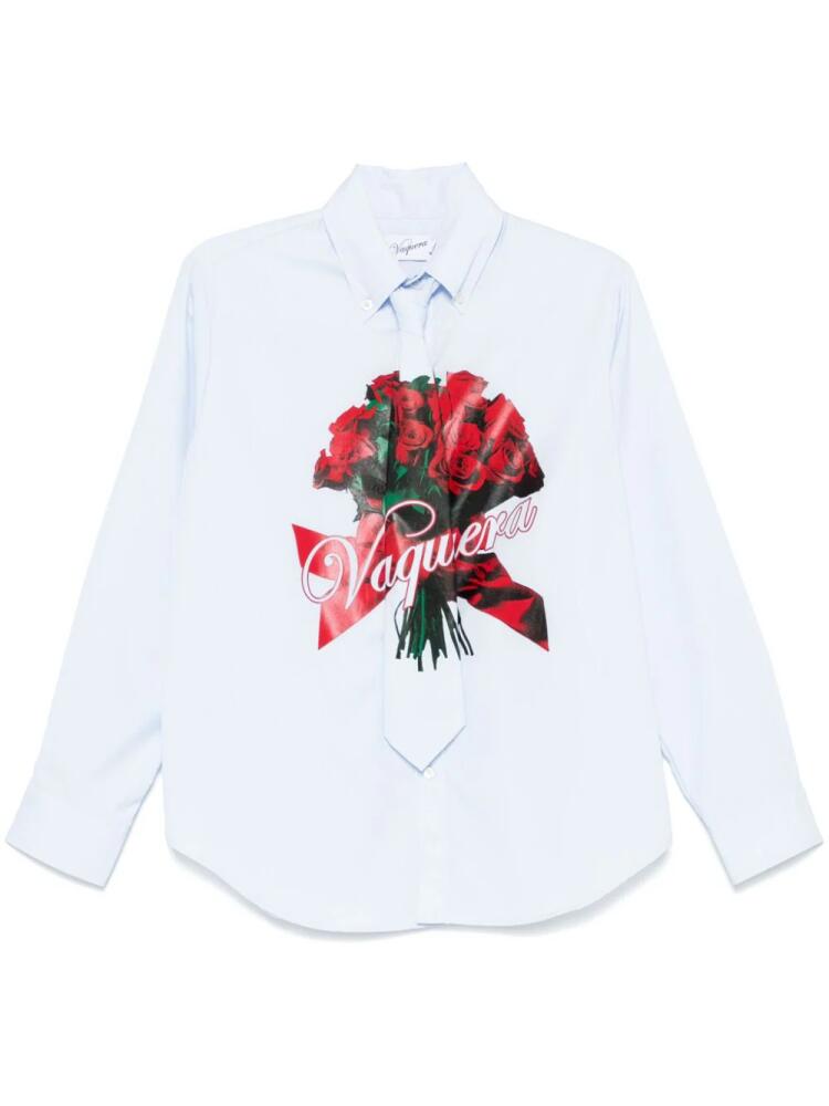 Vaquera rose bouquet-print shirt - Blue Cover