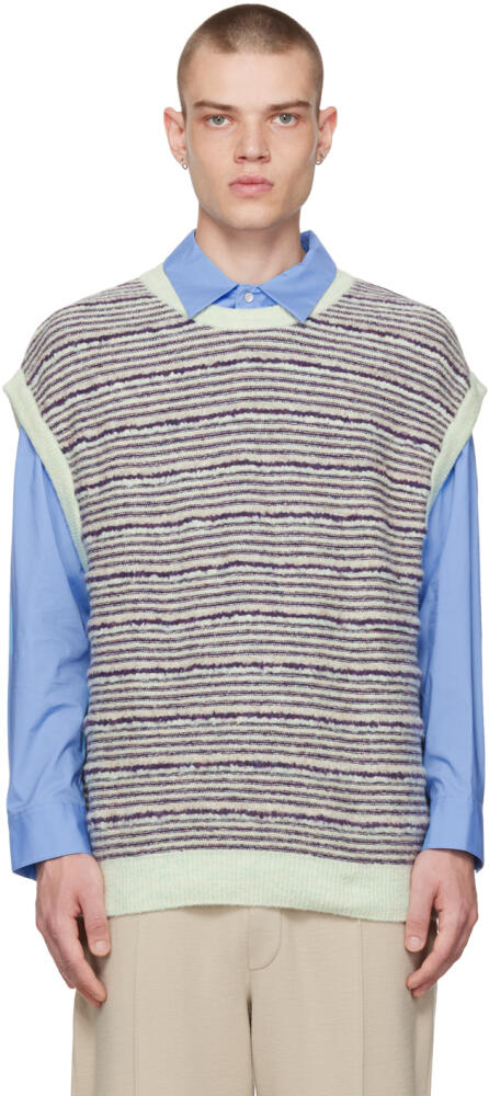 Solid Homme Purple Striped Vest Cover