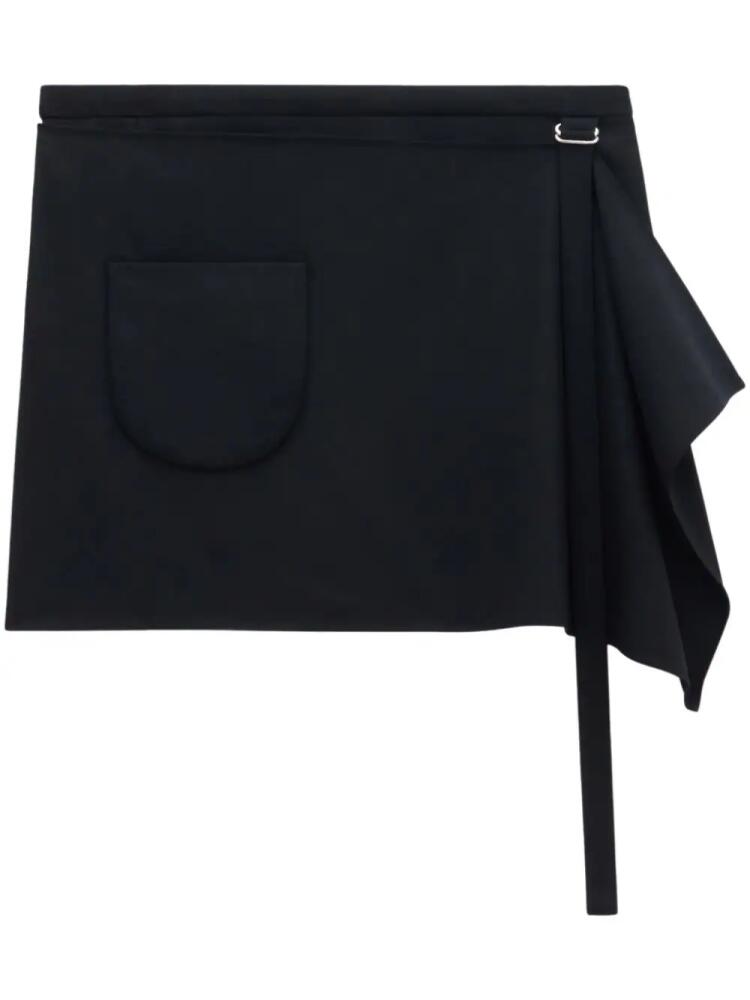 Courrèges draped-detail wool miniskirt - Black Cover