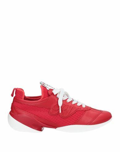 Roger Vivier Woman Sneakers Red Soft Leather, Textile fibers Cover