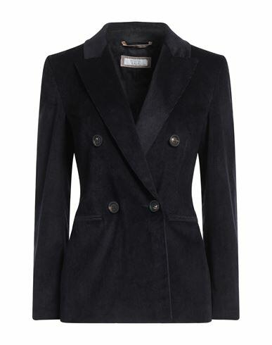 Peserico Easy Woman Blazer Midnight blue Cotton, Viscose, Elastane Cover