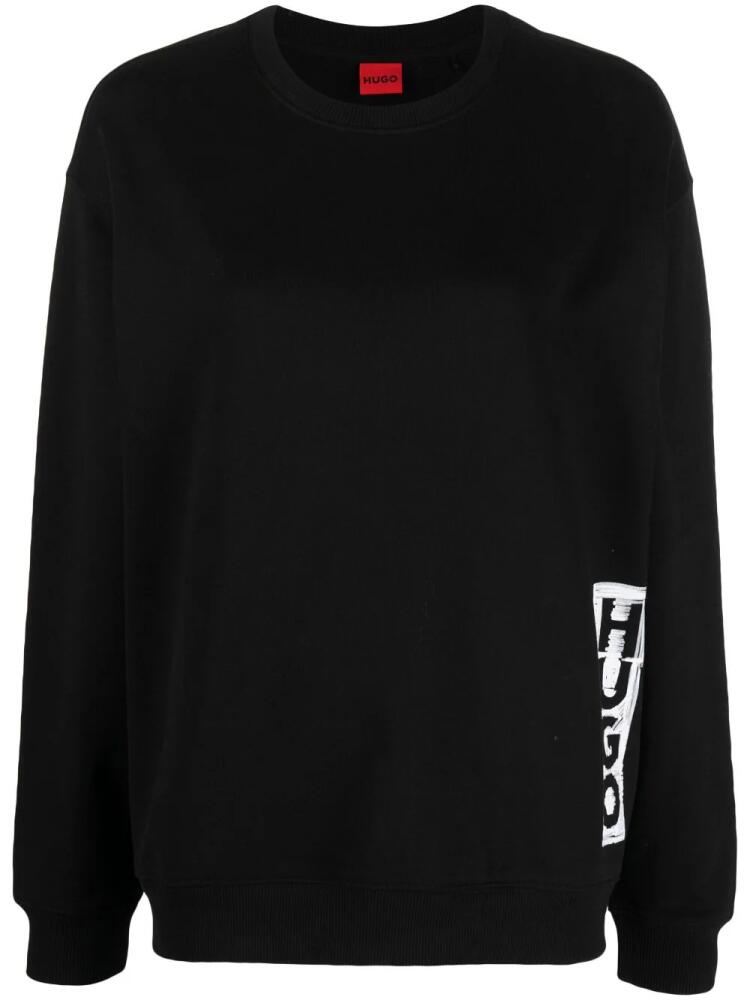 HUGO logo-print cotton sweatshirt - Black Cover