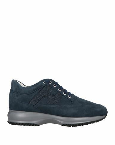 Hogan Woman Sneakers Navy blue Leather Cover