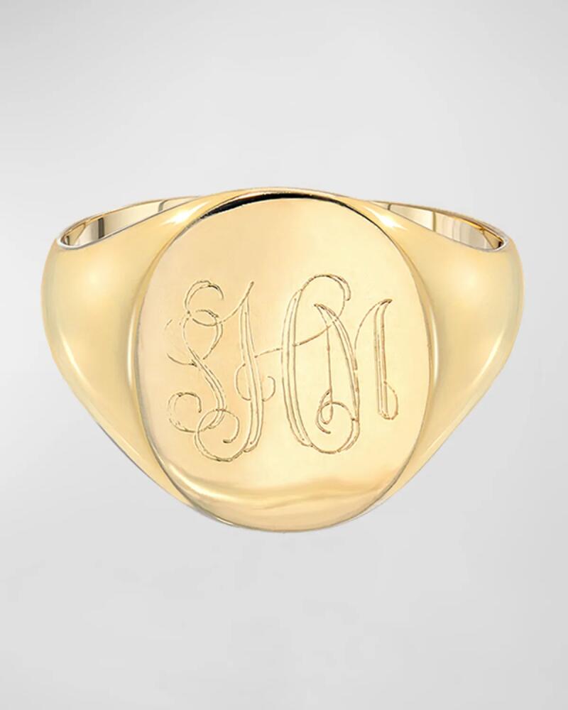 Zoe Lev Jewelry Large Personalized Initial Signet Ring, Size 4-8 Cover