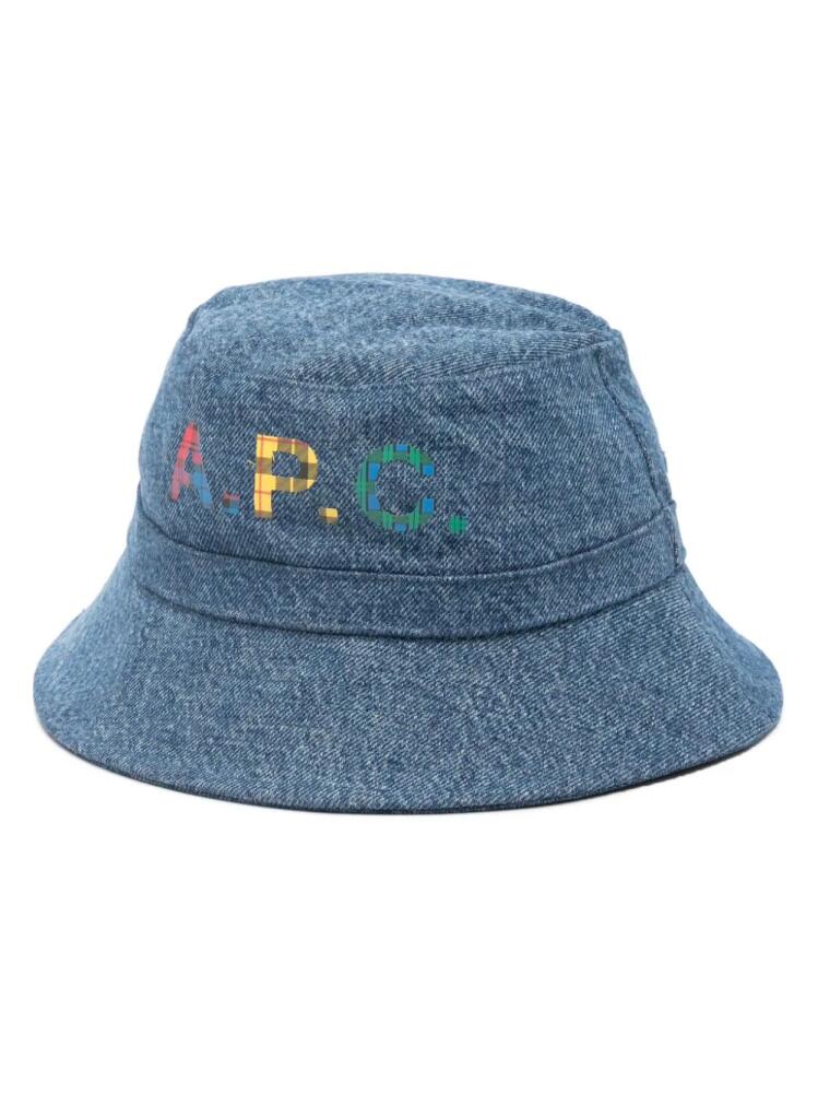 A.P.C. logo-print bucket hat - Blue Cover