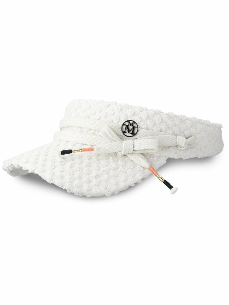 Maison Michel Tiger polka-dot sponge visor - White Cover