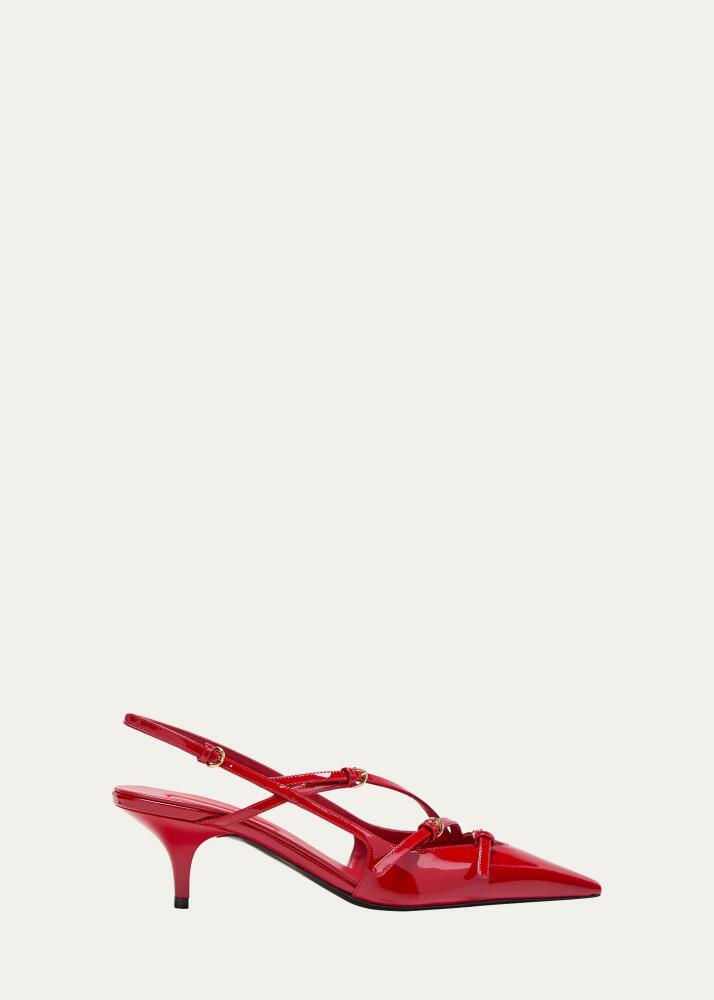 Miu Miu Patent Buckle-Trio Slingback Pumps Cover