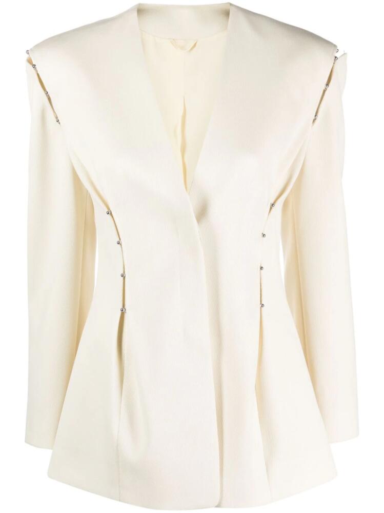 Del Core dart-detail tailored virgin wool blazer - White Cover