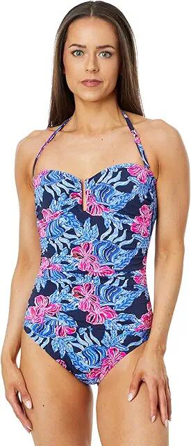 Lilly Pulitzer Farlee One Piece (Low Tide Navy Its Ofishell) Women's Swimsuits One Piece Cover