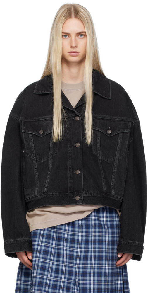 Acne Studios Black Cropped Denim Jacket Cover