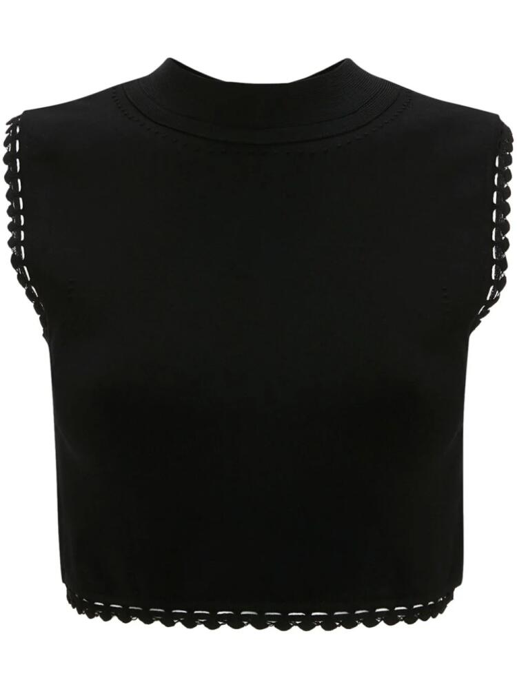 Victoria Beckham VB Body scallop-trim tank top - Black Cover