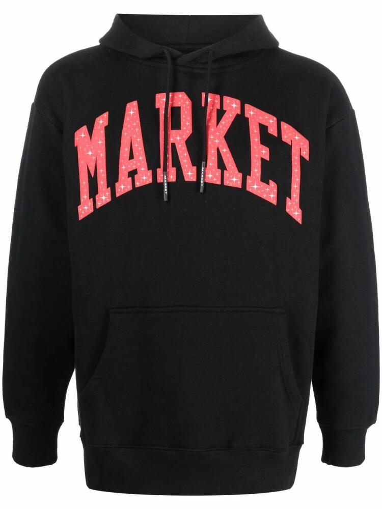 MARKET logo-print drawstring hoodie - Black Cover