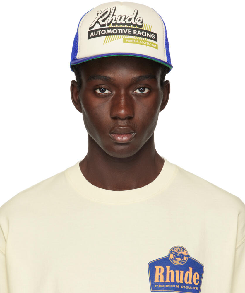 Rhude Blue & Off-White Auto Racing Cap Cover