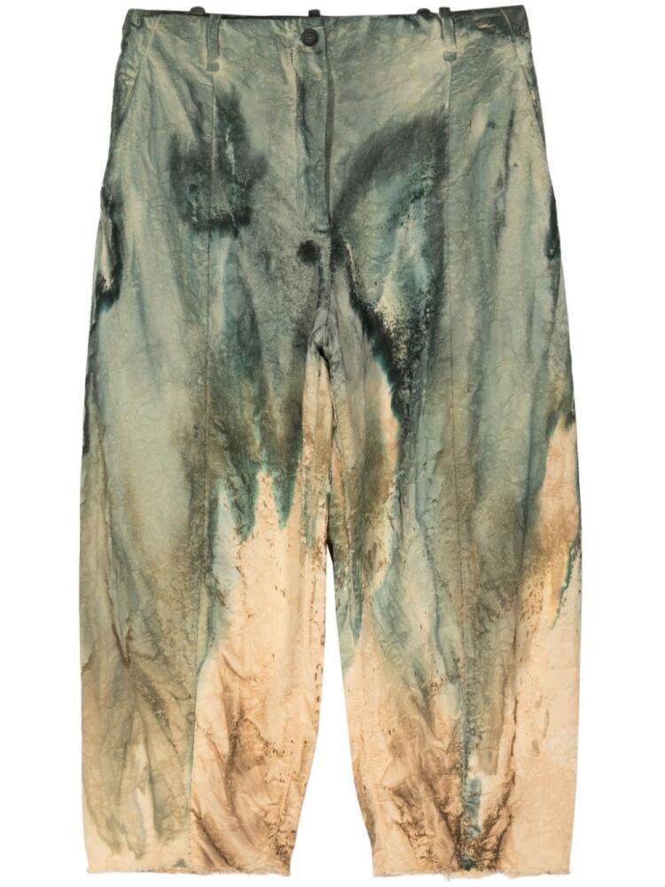 Masnada tie-dye cropped cotton trousers - Blue Cover