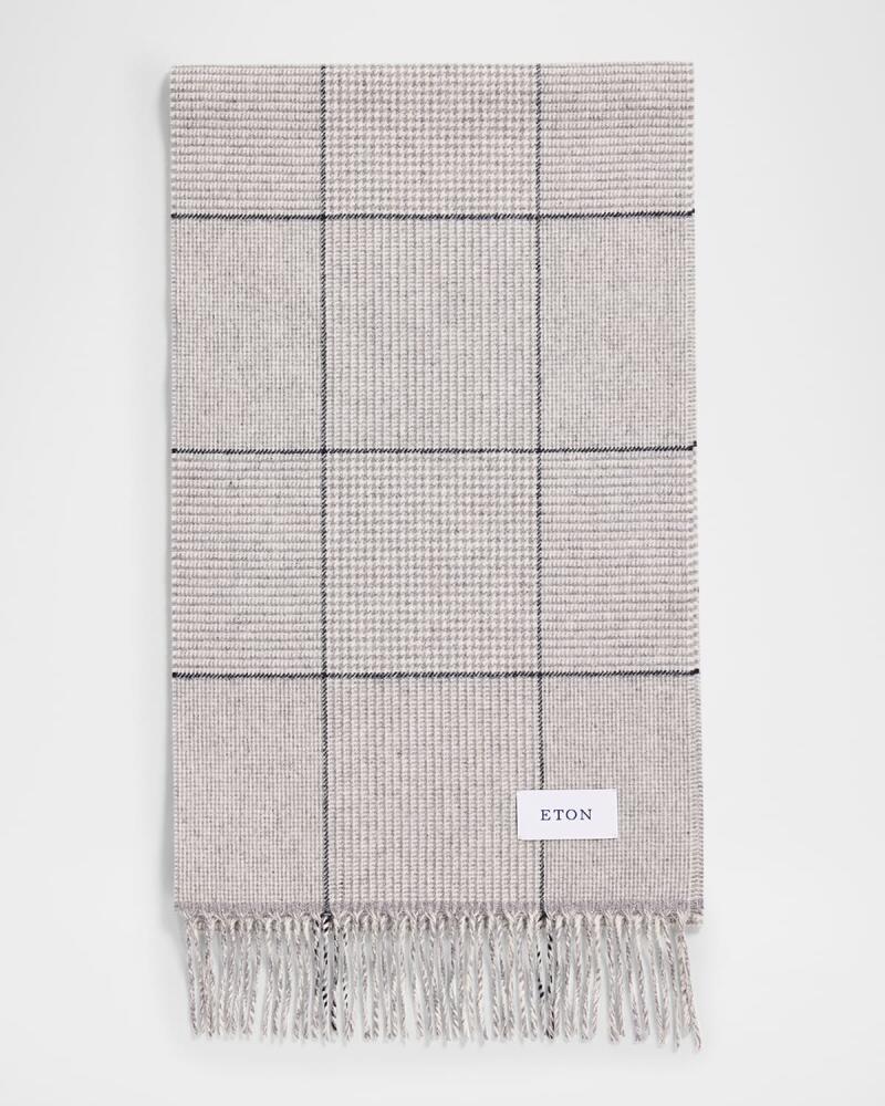 Eton Men's Merino Wool Check Scarf Cover