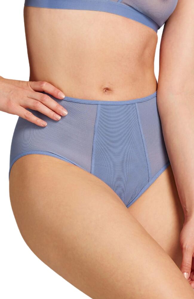 Siella Power Mesh High Waist Brief in Blue Grey Cover