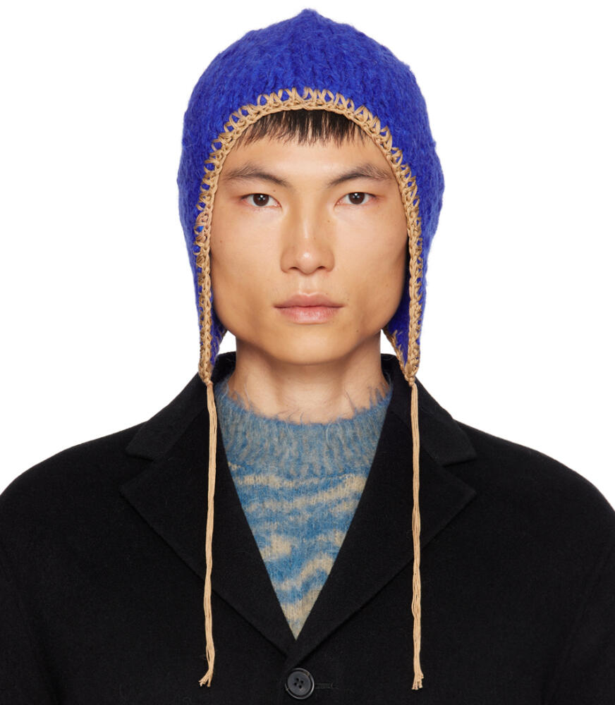 Acne Studios Blue Ear Flaps Beanie Cover