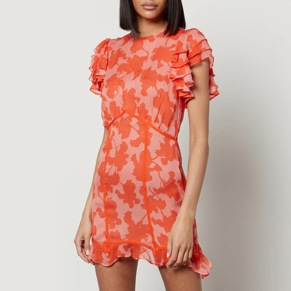 De La Vali Octavia Floral-Print Chiffon Mini Dress Cover