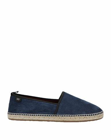 Dolce & gabbana Man Espadrilles Midnight blue Soft Leather, Viscose, Cotton Cover