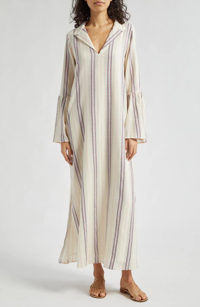 MILLE Jacqueline Stripe Long Sleeve Shift Dress in Okeeffe Stripe Cover