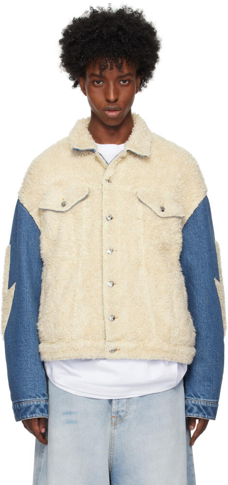 Members of the Rage Off-White & Blue Lightning Sherpa Denim Jacket Cover