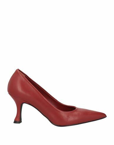 Paolo Mattei Woman Pumps Brick red Leather Cover