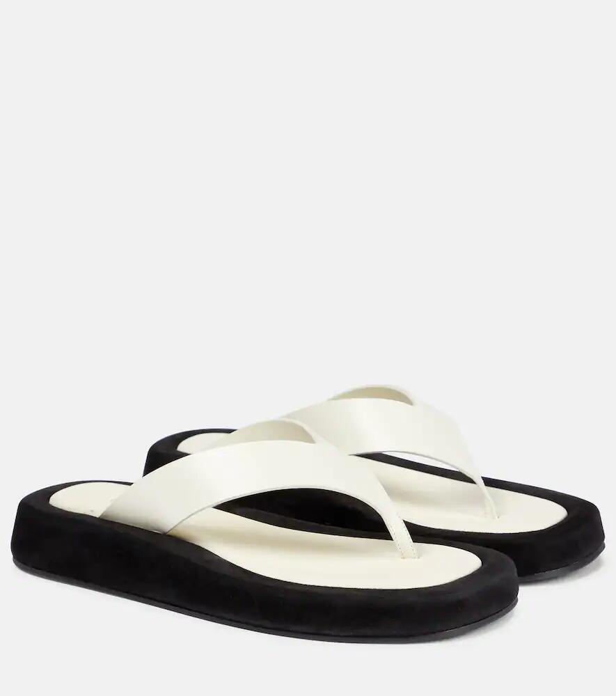 The Row Ginza leather and suede thong sandals Cover