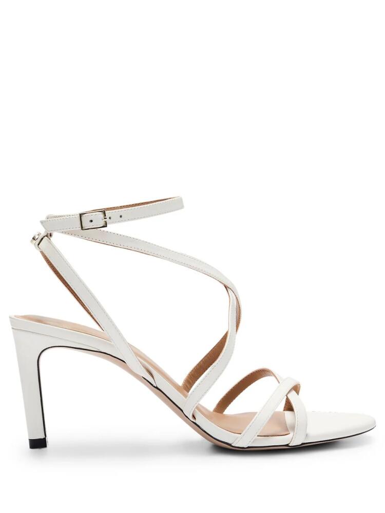 BOSS 75mm strappy leather sandals - White Cover