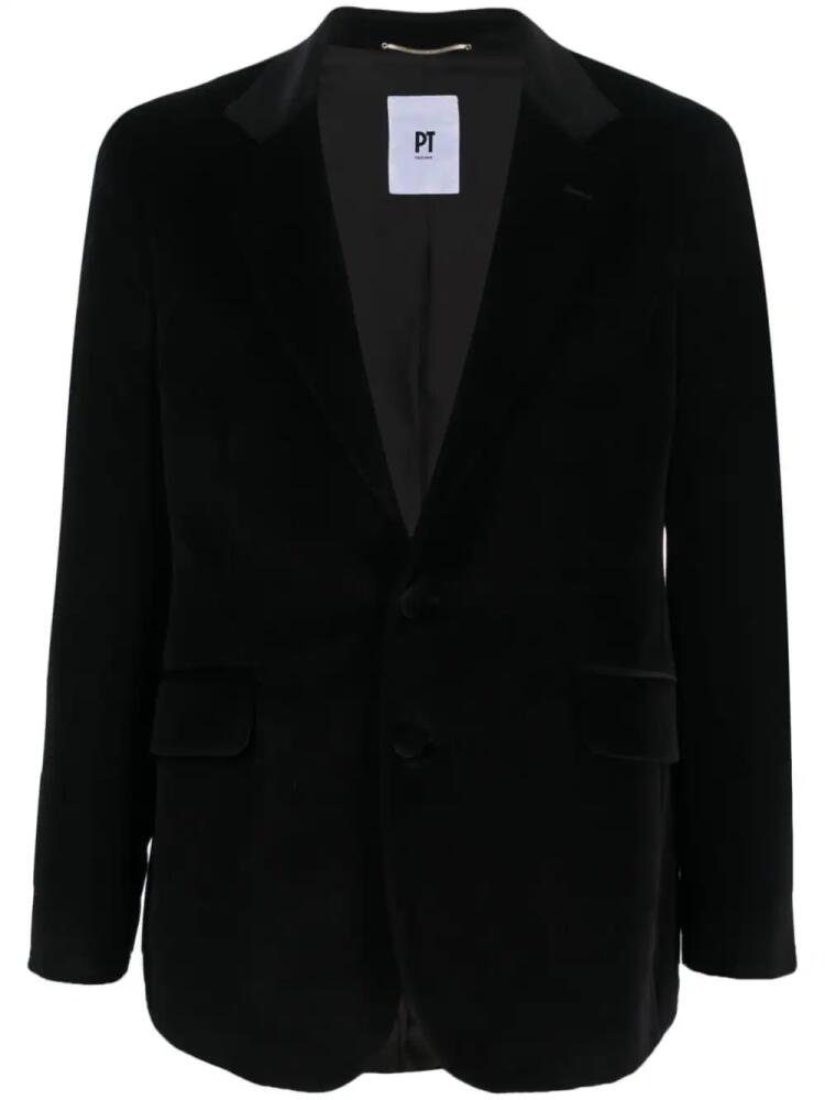 PT Torino single-breasted velvet blazer - Black Cover