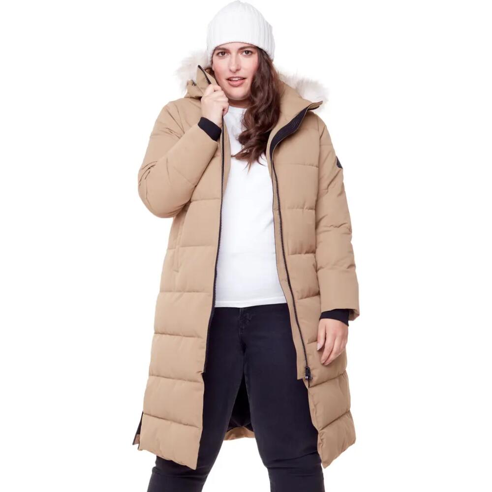 Alpine North KLUANE PLUS SIZE - Vegan Down Ultra Long Winter Parka in Camel Cover