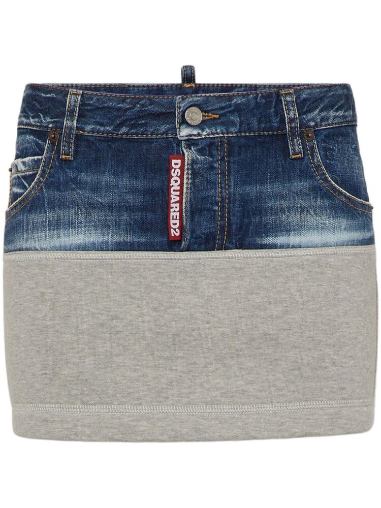 DSQUARED2 contrasting-fabric mini skirt - Grey Cover