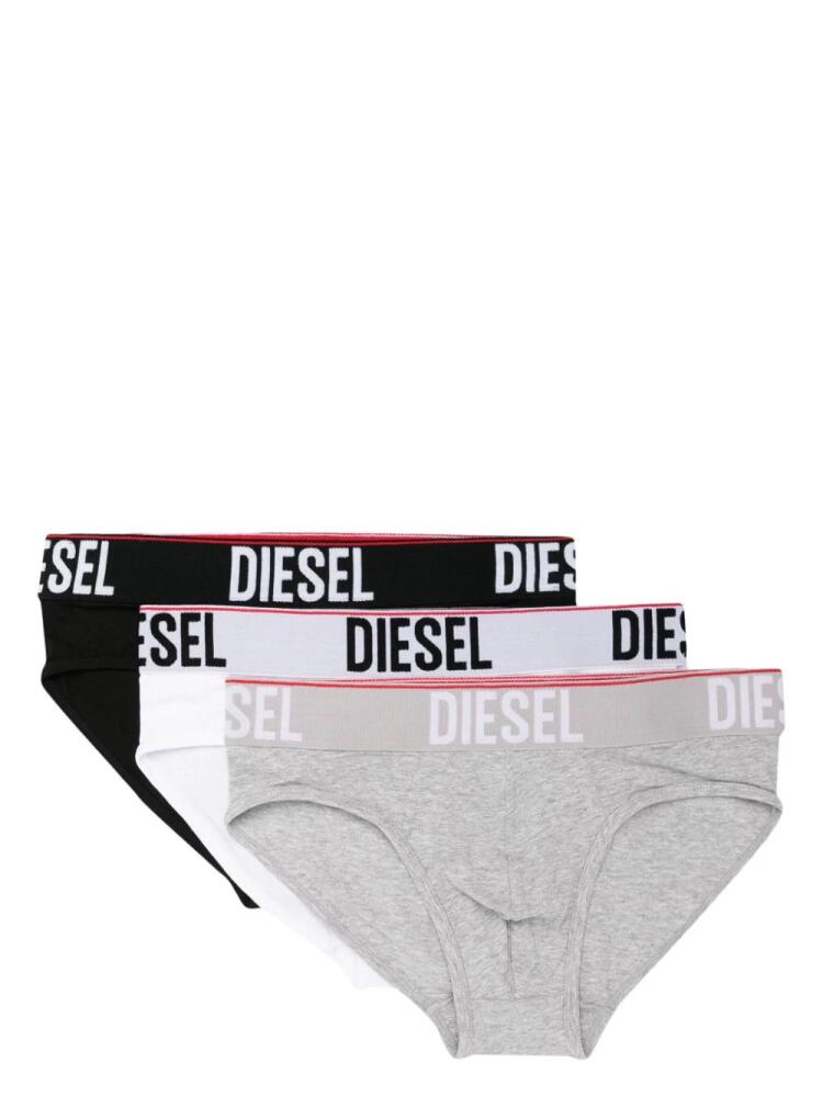 Diesel logo-waistband briefs (pack of three) - White Cover