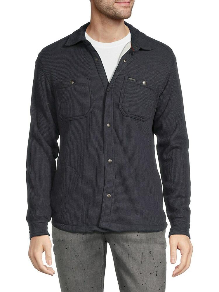 BUFFALO David Bitton Men's Waffle Knit Shacket - Indigo Cover