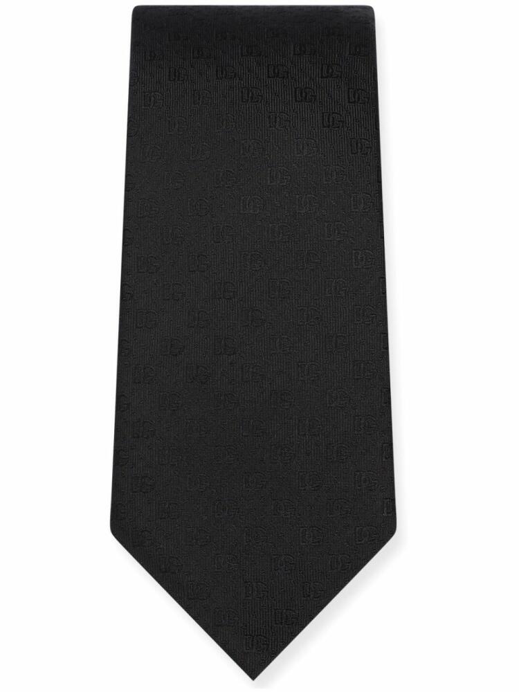 Dolce & Gabbana logo-jacquard silk tie - Black Cover