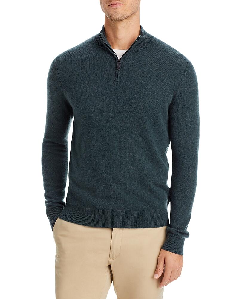 The Men's Store at Bloomingdale's Slate Green Cashmere Half-Zip Sweater - Exclusive Cover