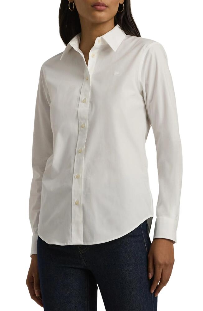 Lauren Ralph Lauren Easy Care Stretch Cotton Shirt in White Cover