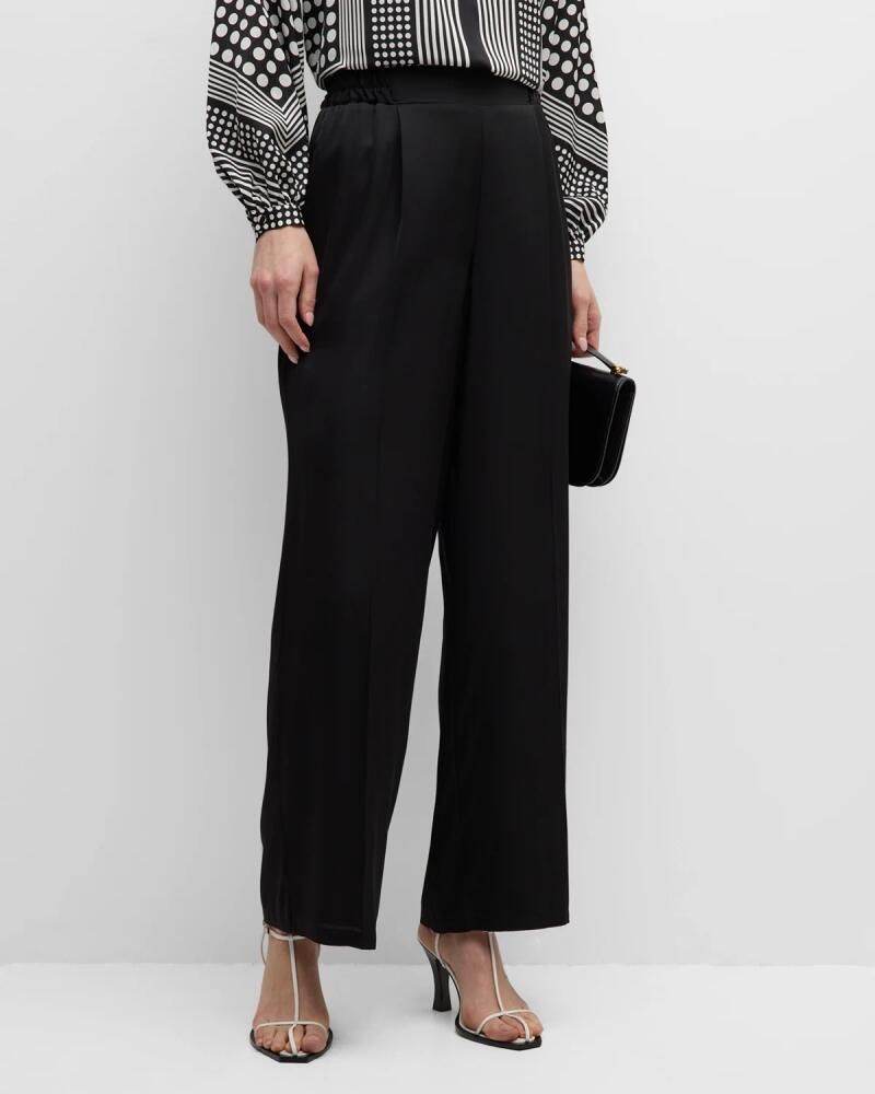 Elie Tahari The Katya Pleated Straight-Leg Silk Pants Cover