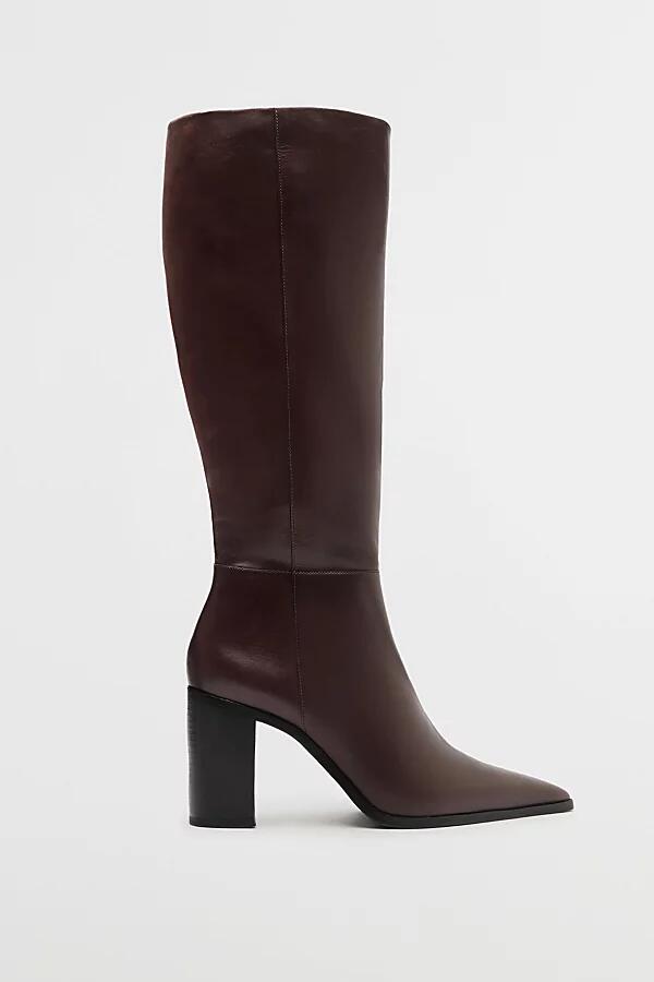 Schutz Mikki Up Block Knee-High Boot in Brown Cover